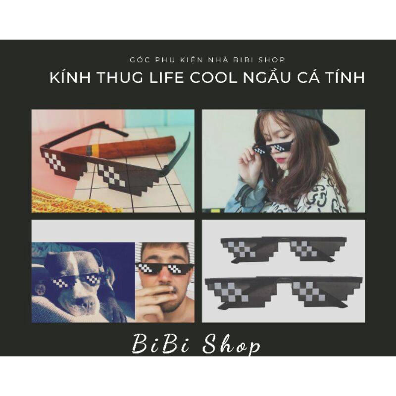 Kính Mát Phong Cách Thug Life Cá Tính Siêu Ngầu Dành Cho Nam Nữ BiBi Shop .