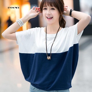 Áo Thun Cánh Dơi Phối Màu Thời Trang Cho Nữ