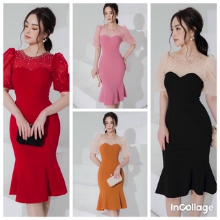 Đầm body đuôi cá đính hạt cao cấp kèm ảnh thật (đầm dự tiệc cao cấp) tặng hoa tai thời trang xinh xắn