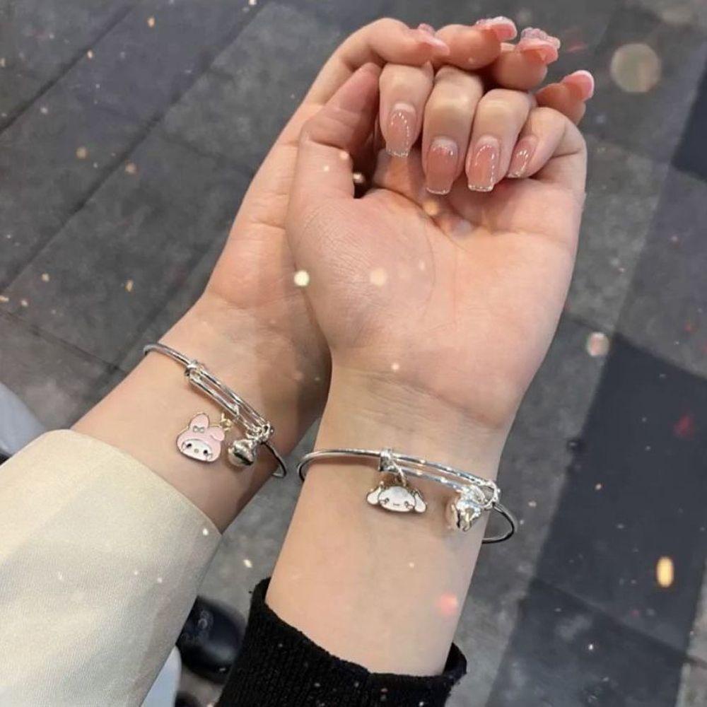 Vòng Tay Mặt Chuông Phong Cách Kuromi Cinnamoroll Dễ Thương Cho Cặp Đôi