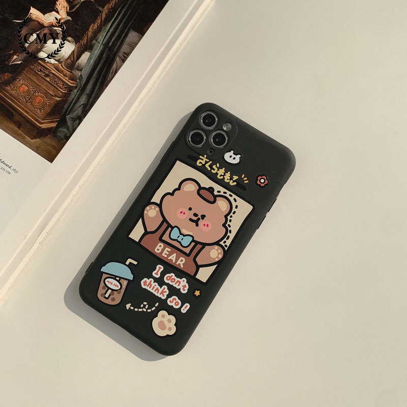 Ốp lưng silicon họa tiết gấu đáng yêu cho iPhone 11 Pro Max X Xr Xs Max 7 8 Plus Se 2020 12 pro max 12 mini | BigBuy360 - bigbuy360.vn