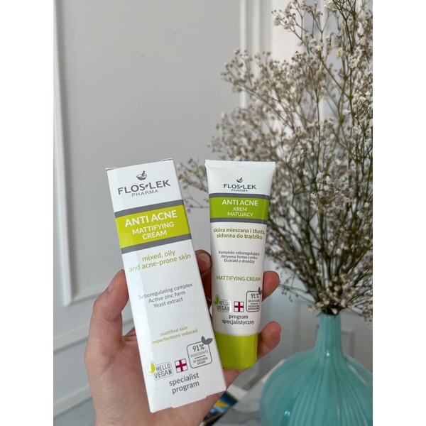 Kem kiểm soát dầu và điều tiết nhờn Floslek Anti Acne Mattifying Cream 50ml