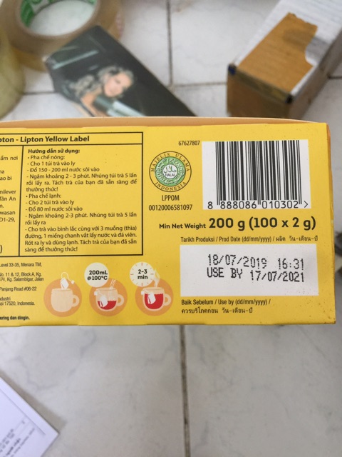 Trà lipton túi lọc 10k/10gói