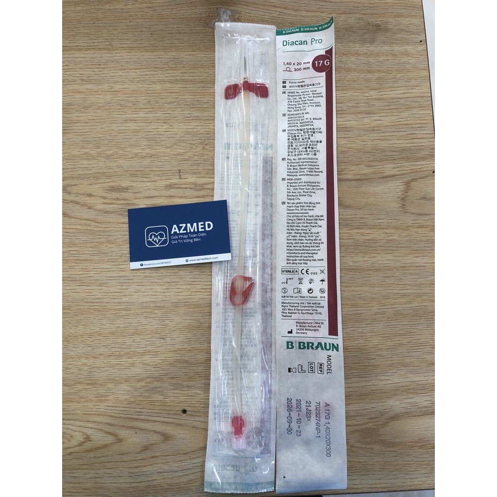 Kim chạy thận BBraun DIACAP PRO A 17G (Hộp 50 cây)/Kim chạy thận Maxin16G-17G/kim đầu tù/dây chạy thận/dây lọc máu 2-1