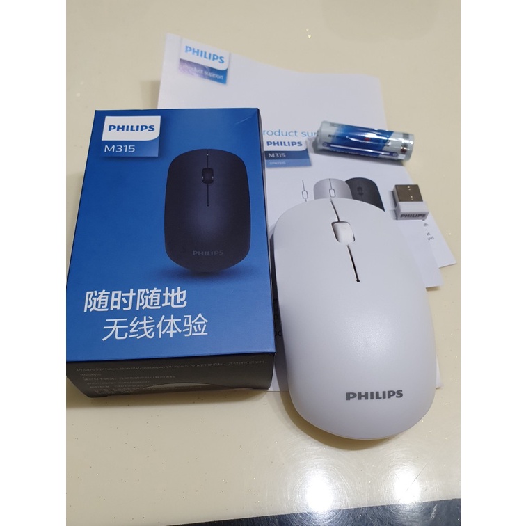 [Freeship⚡️]chuột máy tính không dây Philips M315 Cao cấp Kèm pin (MÀU TRẮNG)- Chính hãng bảo hành 12 tháng