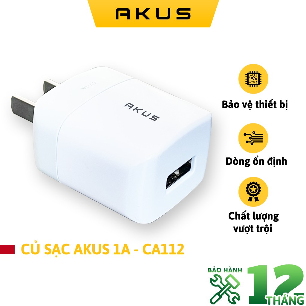 Củ sạc akus 1A CA112 - Hàng chính hãng bảo hành 12 tháng