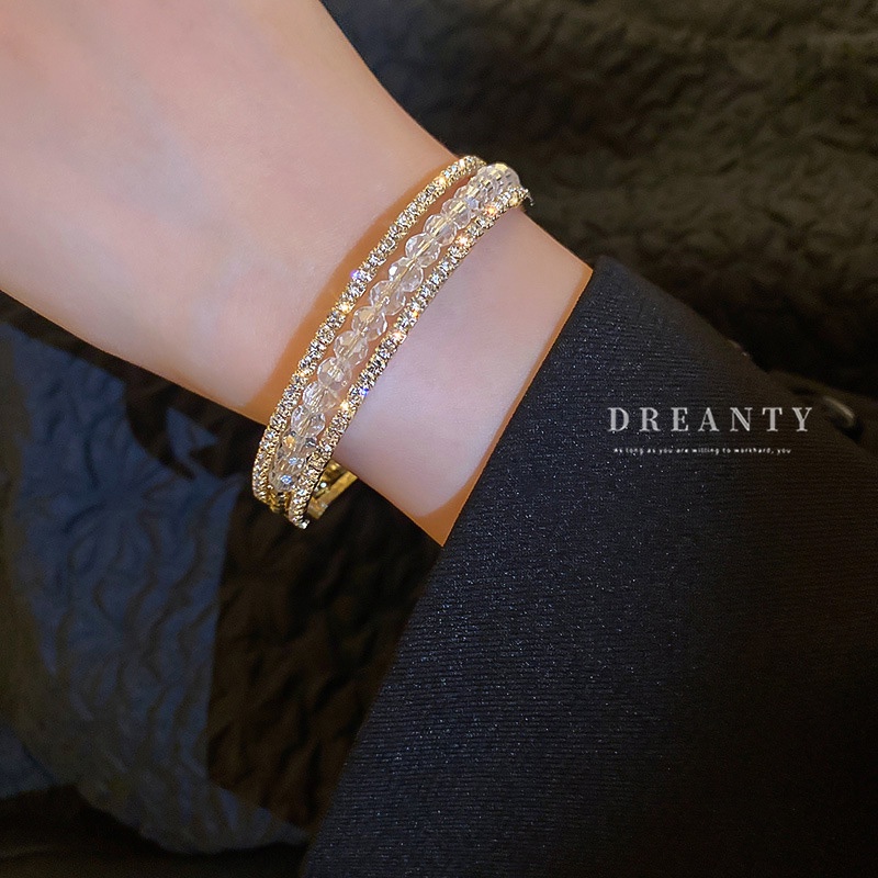 Vòng Tay Hở Đính Đá Ngọc Lục Bảo Cao Cấp Thời Trang Hàn Quốc