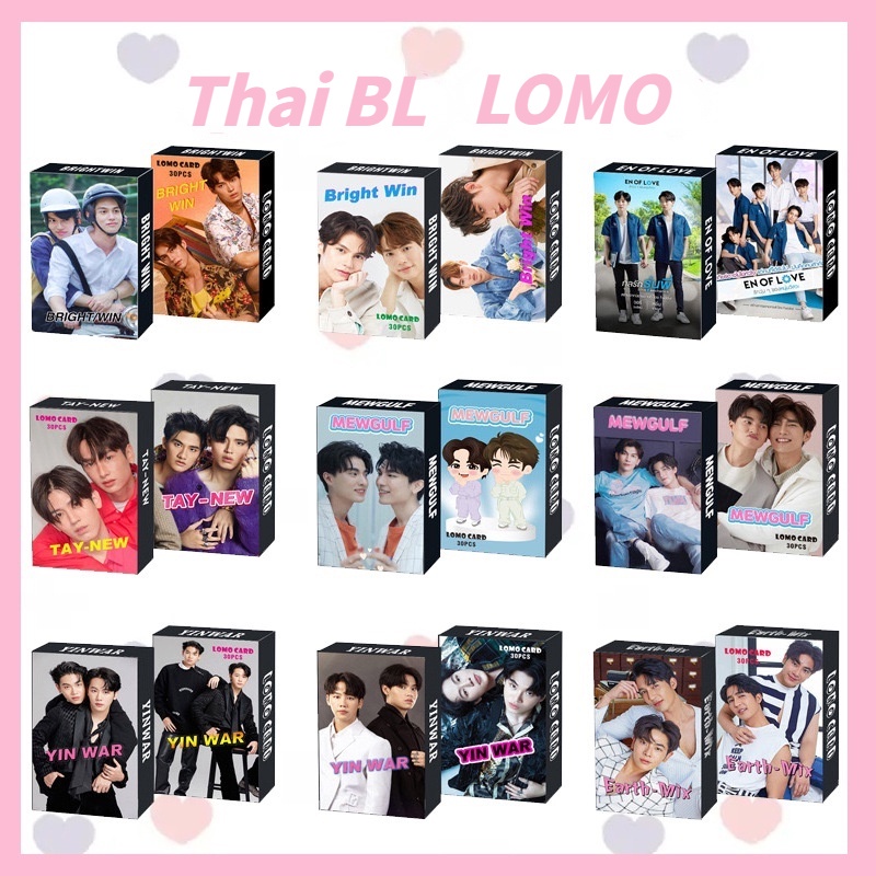 Bộ thẻ IN HÌNH Thai BL Mewgulf Taynew OffGun Earthmix YINWAR lomo card 30 tấm