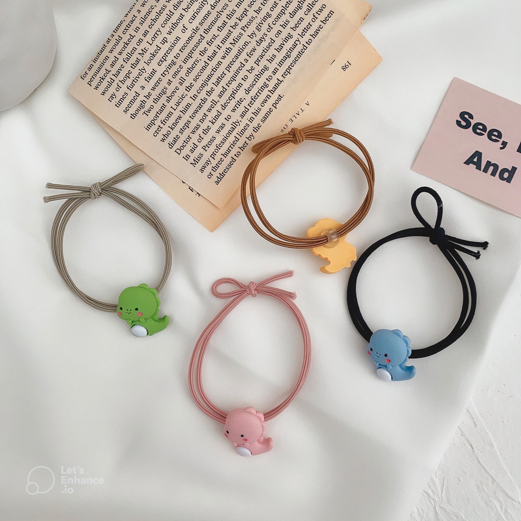 Dây buộc tóc, cột tóc hình khủng long nhỏ dễ thương phong cách Hàn Quốc - Phụ kiện tóc iGen