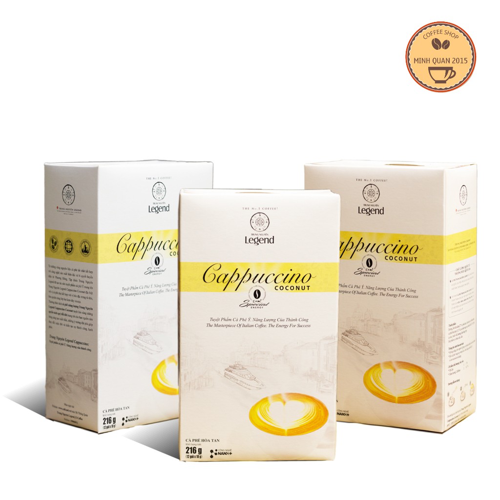 Cà Phê Sữa Trung Nguyên Legend Cappuccino vị Coconut - Hộp 12 sticks | BigBuy360 - bigbuy360.vn