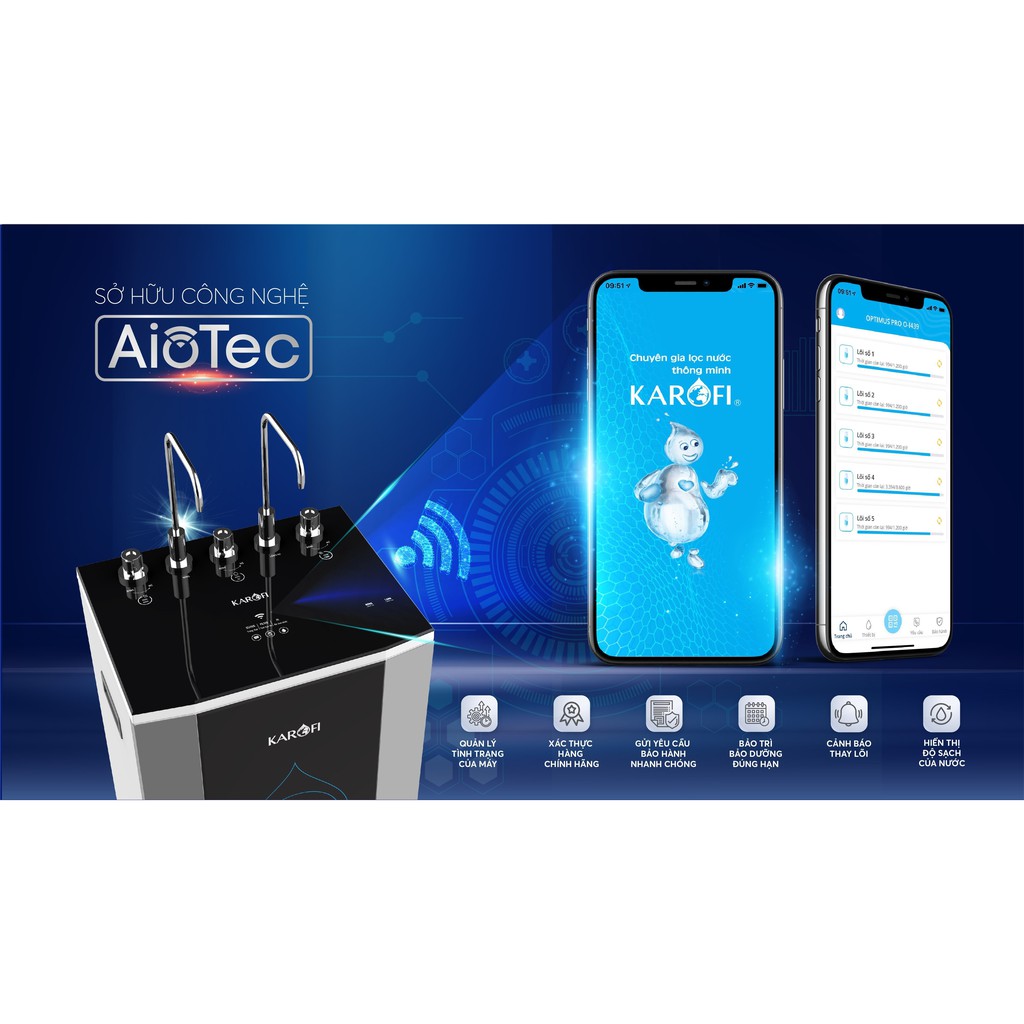 MÁY LỌC NƯỚC NÓNG LẠNH KAROFI KAD-D50 - HÀNG CHÍNH HÃNG