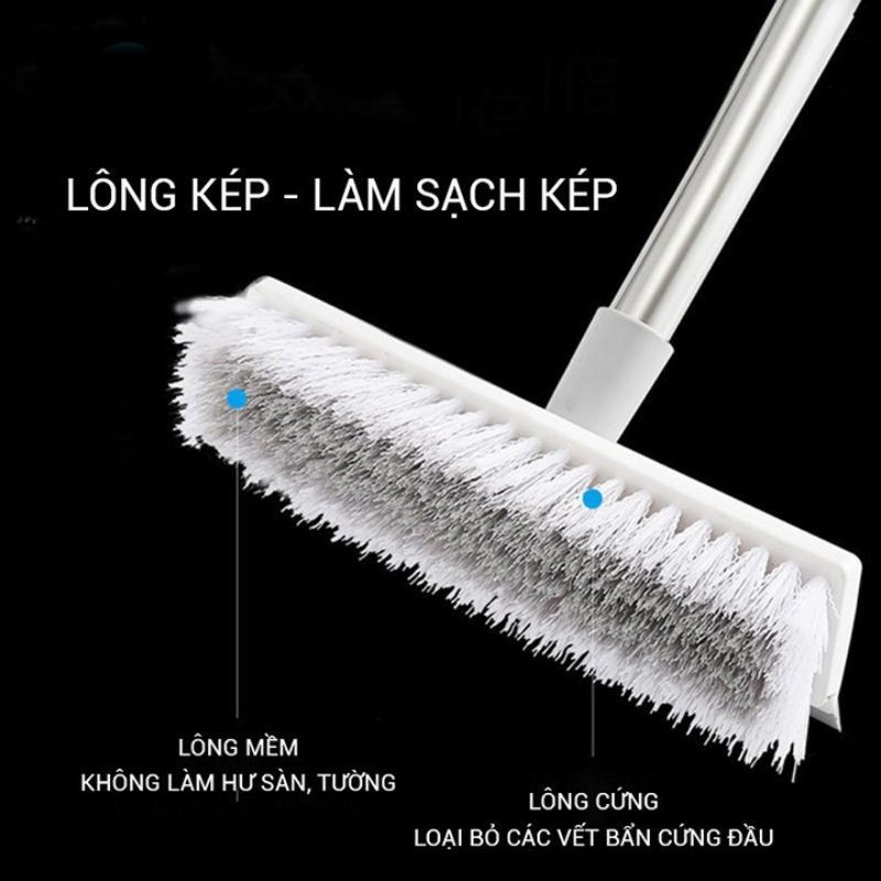 Chổi lau sàn , cây lau sàn gạt nước quét gạch 2 đầu tiện lợi dễ điều chỉnh chiều dài,bàn xoay và bàn cứng