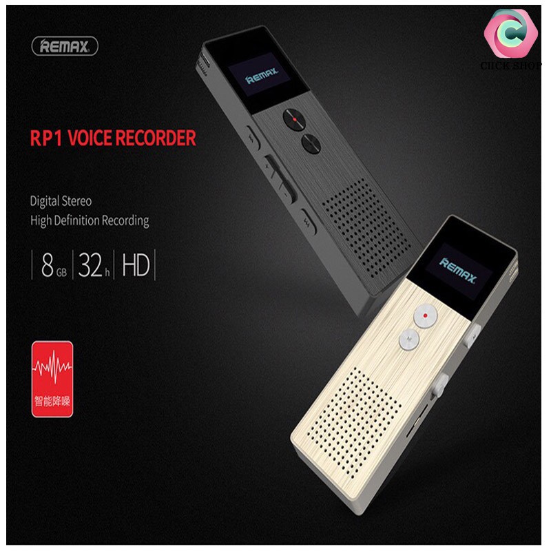 Máy ghi âm Remax Voice Recorder RP1 bộ nhớ trong 8gb - Máy ghi âm remax rpp1 hỗ trợ màn hình led + thẻ nhớ TF chính hang