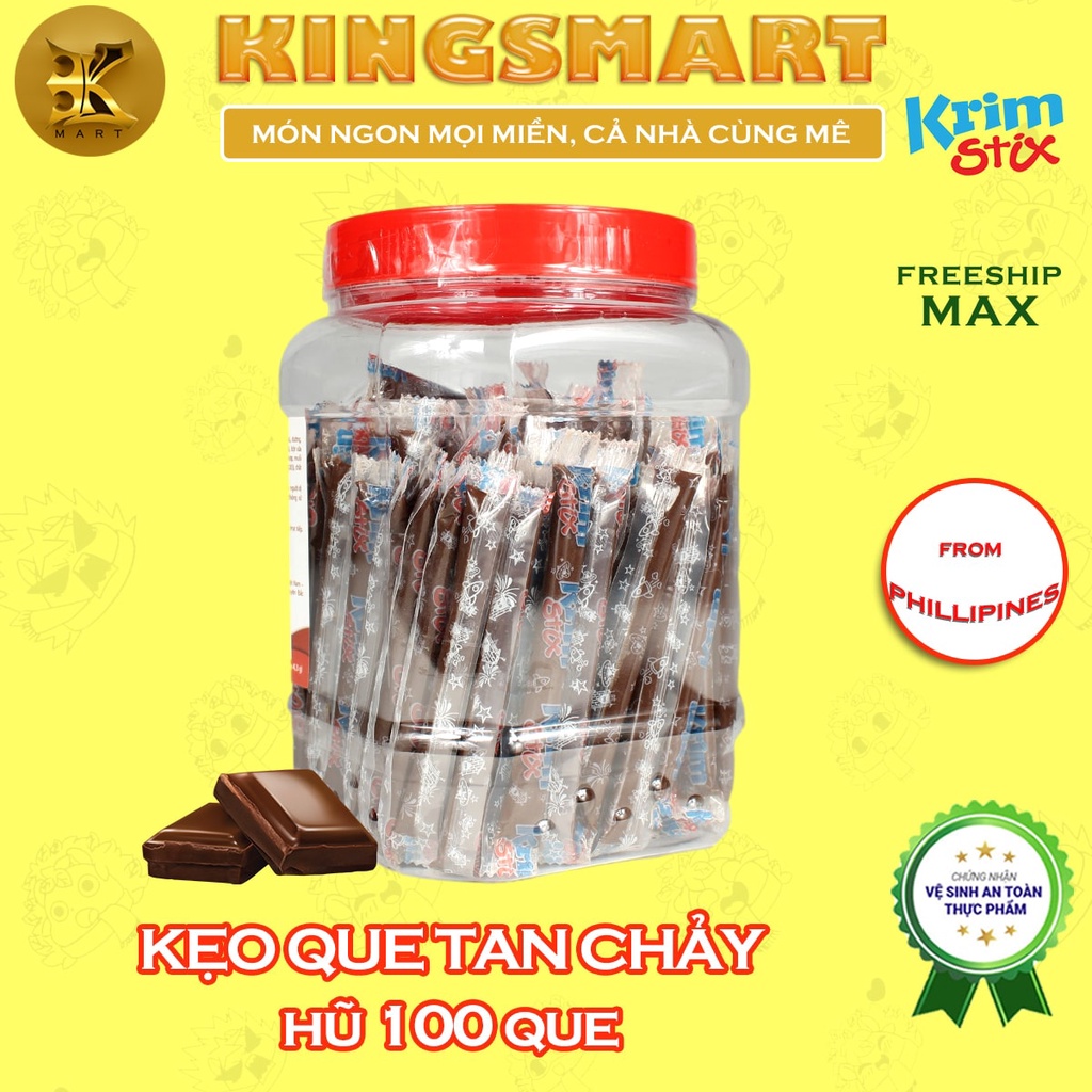 Kẹo Socola tan chảy dạng que KRIM STIX (Hũ 100 que/ 430G)