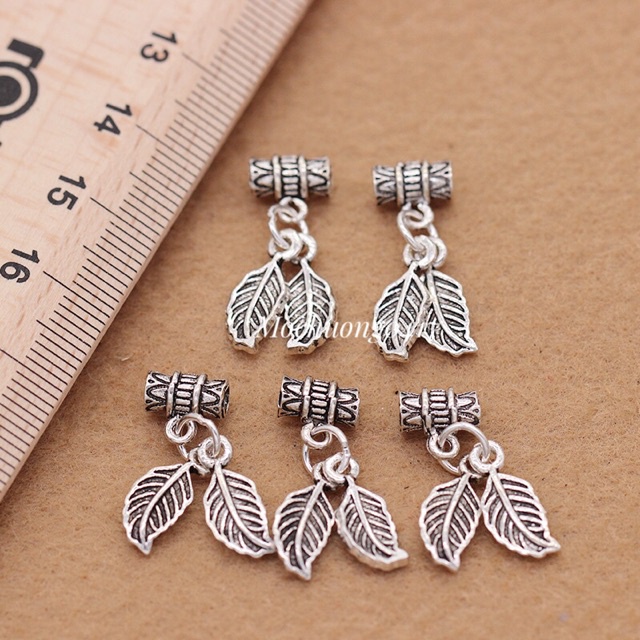 SỈ SIÊU RẺ  Charm bạc lá đôi/ charm treo bạc lá đôi hàng đẹp - Bạc chuẩn loại 1, PH717