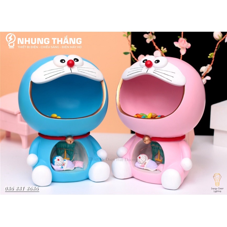 Đèn Ngủ Trang Trí Hình Doraemon Kiêm Đựng Chìa Khoá Bánh Kẹo Phụ Kiện 4 Mẫu Khác Nhau - Trang Trí Căn Phòng Vintage