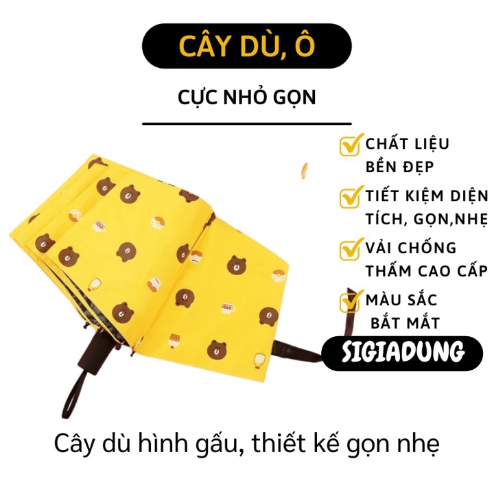 [SGD] Dù Che Mưa - Ô Nhỏ Gấp Gọn Hình Gấu Brown Chống Tia UV, Che Mưa Nắng  6998