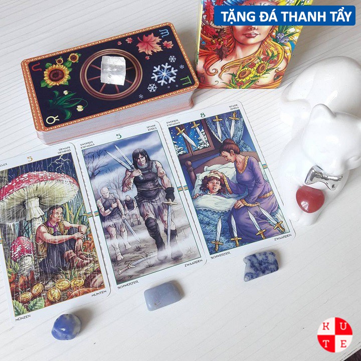 Bộ Bài Wheel Of The Year Tarot 78 Lá Bài Tặng File Tiếng Anh Và Đá Thanh Tẩy B11