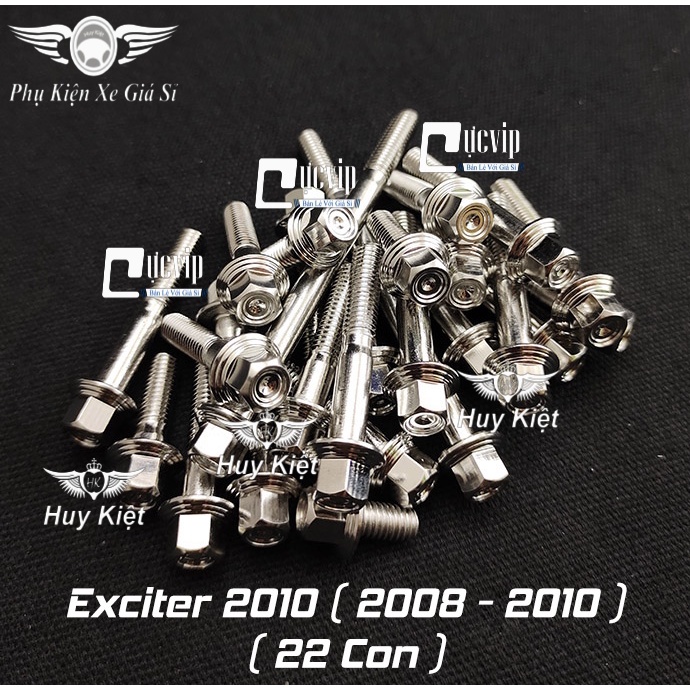 Bộ Ốc Lốc Máy Salaya PHAY THÁI Inox 304 Cho Exciter 2010 (22 Con) MS5208