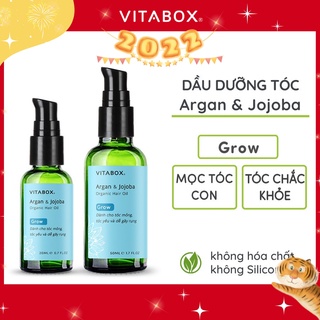 Dầu dưỡng tóc VITABOX Argan Jojoba cho tóc mỏng, yếu và dễ gãy rụng - Grow organic hai thumbnail