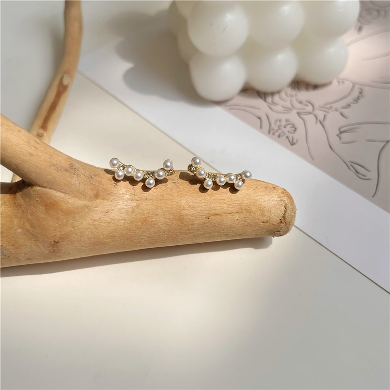 Khuyên tai bạc 925 đính ngọc trai nhân tạo phong cách Hàn Quốc cao cấp cho nữ