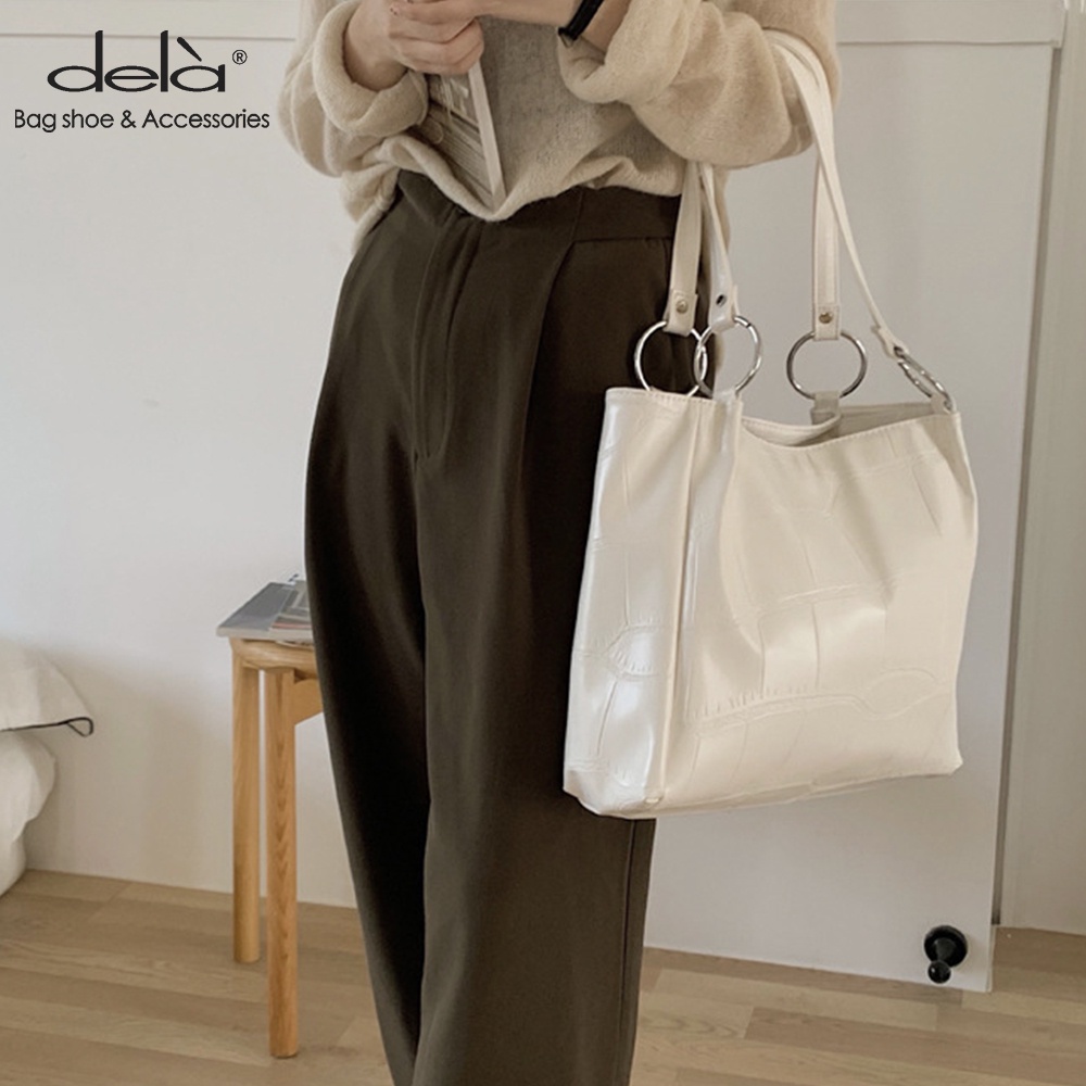 Dela Túi Xách Một Bên Vai Mềm Mại Sức Chứa Lớn Thời Trang Hàn Quốc Dành Cho Bạn Nữ