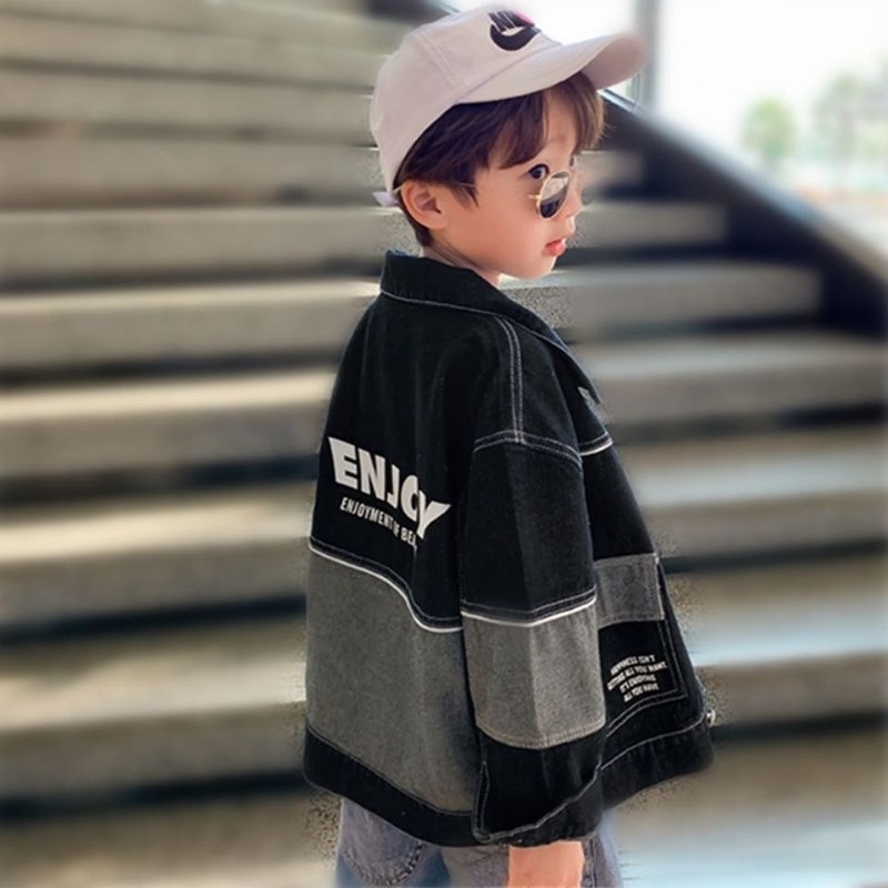 Áo Khoác Denim Kiểu Hàn Quốc Thời Trang Xuân Thu Cho Bé Trai