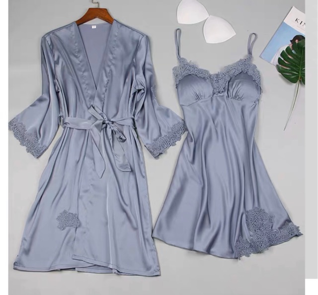 Sét đồ ngủ 4 món lụa cao cấp mịn mát