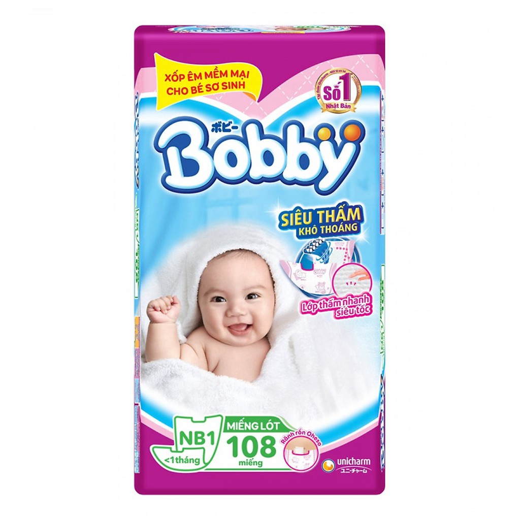 Miếng Lót Sơ Sinh Bobby Fresh Newborn 1, newbon 2, S56,XS72