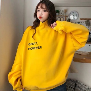 Áo nỉ cổ lọ freesize