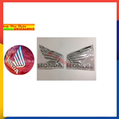 Tem logo honda cánh chim trang trí xe - giá 1 đôi