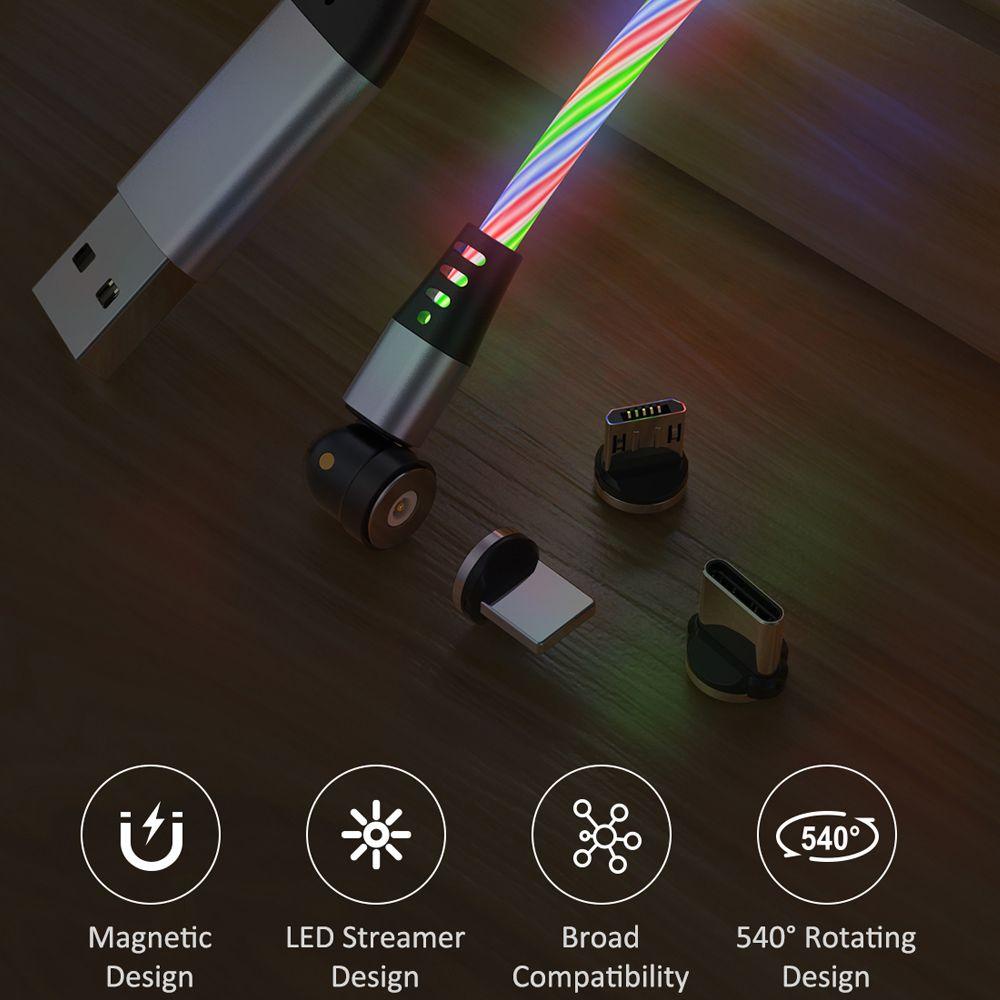 Cáp Sạc Nhanh Có Đèn LED Tròn Chất Lượng Cao