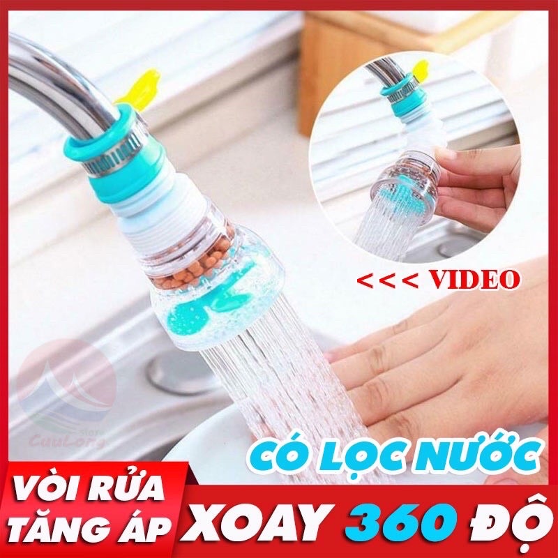 Đầu vòi nước tăng áp rửa bát lọc bẩn vòi nước bể xoay 360 độ thông minh
