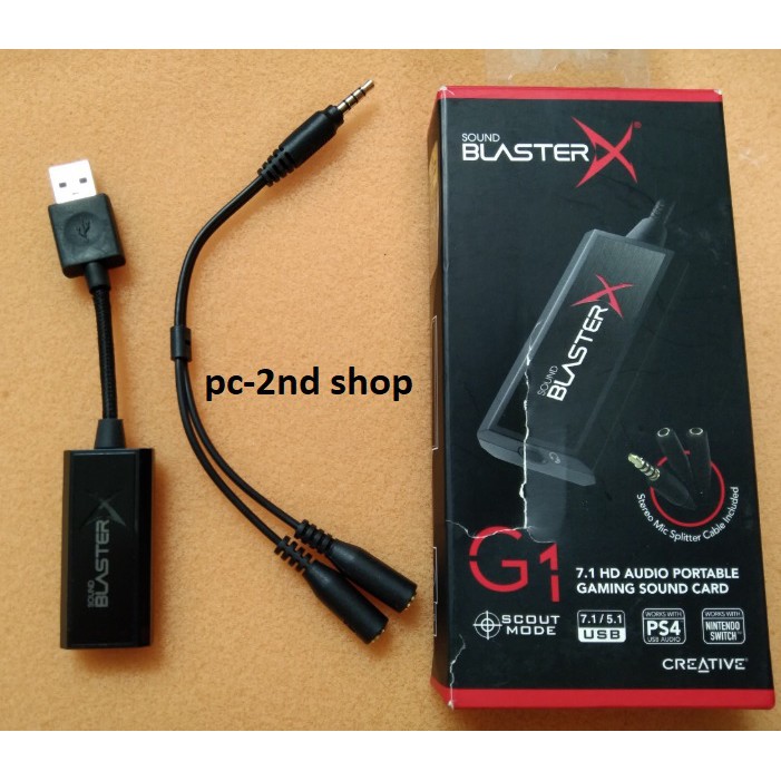 card sound creative BlasterX G1, gắn cổng usb cho máy vi tính, ps4, nintendo