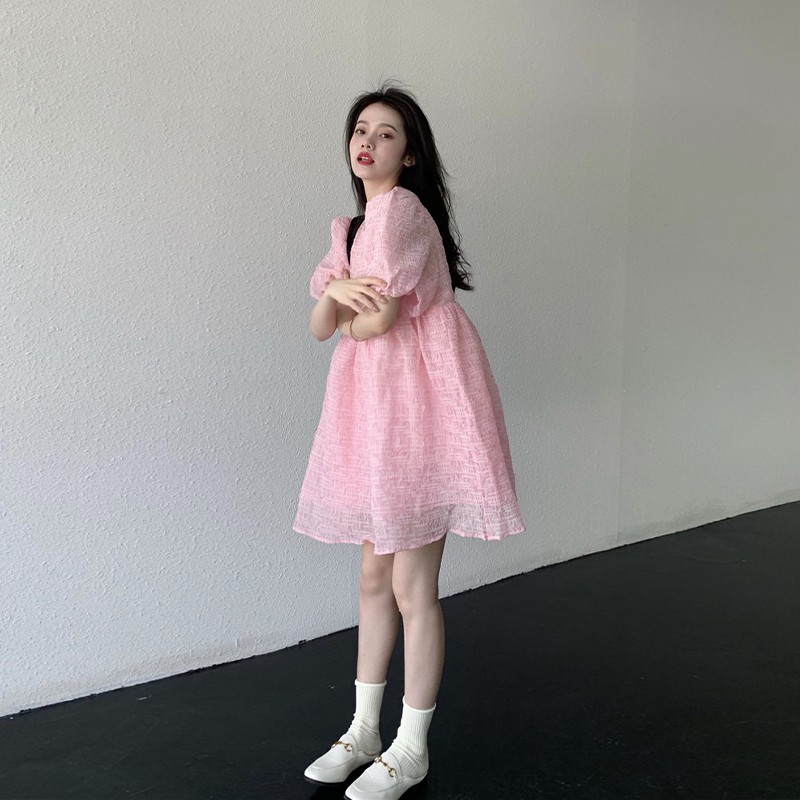 sẵn JANE'S Đầm babydoll Pinky xoè bồng bềnh cực xinh voan cánh hoa anh đào C047 3 ảnh thật cuối