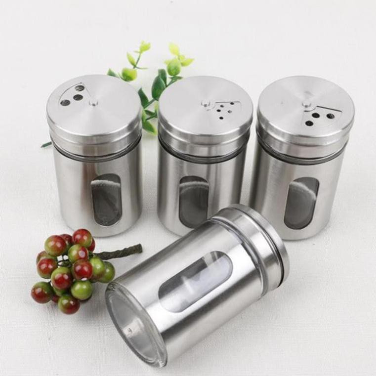 ⚡Siêu Rẻ⚡Lọ Đựng Hạt Tiêu, Tăm, Gia Vị Cao Cấp Cho Hũ Thuỷ Tinh Bọc Inox 304 Chịu Va Đập