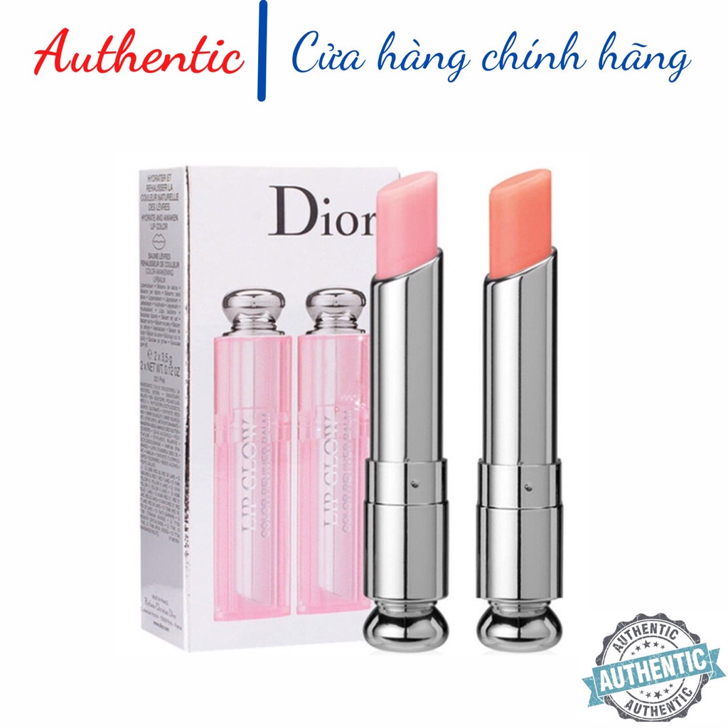 Combo Son Dưỡng Dior 001 + Son Dưỡng Dior 004 Addict Lip Glow Fullsize