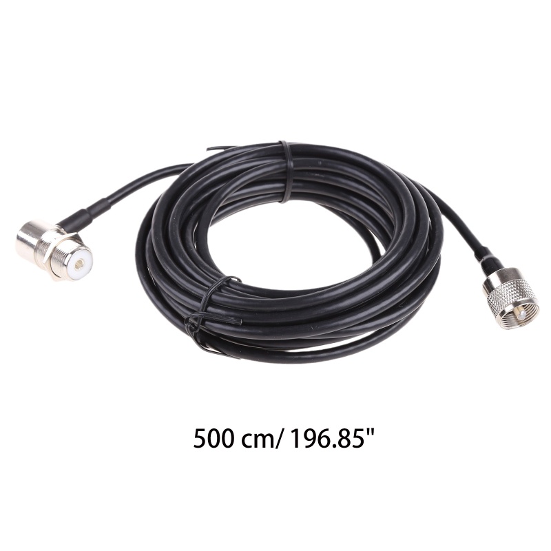 Dây Cáp Đồng Trục PL259 Đầu Đực Sang SO239 RG58 Đầu Cái Cho Radio Di Động Xe Hơi Dài 5m