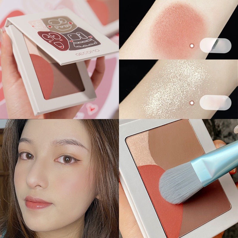 Bảng Phấn Đa Năng GECOMO Funny Smiley Four-color Pressed Powder Nội Địa Trung Chính Hãng | BigBuy360 - bigbuy360.vn