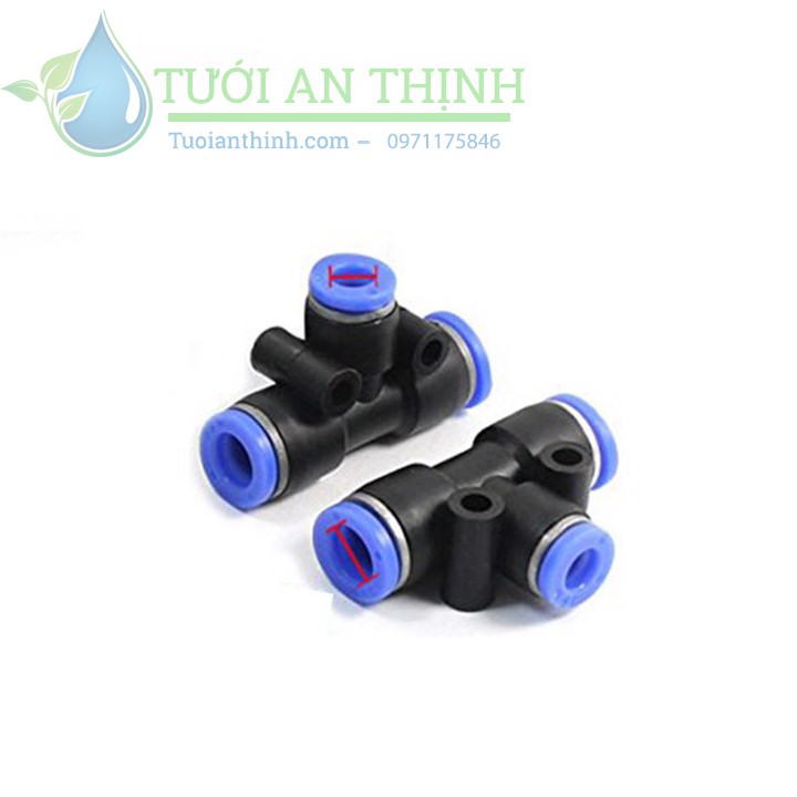 Combo 10 Tê Nối Nhanh PE 8mm Lắp Ống Phun Sương - Tê Nối Nhanh khí nén ống 8mm