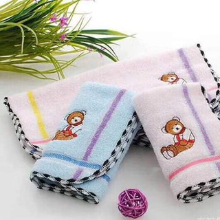 Set 5 Khăn Mặt Gấu Vuông Cho Bé Mềm Mịn
