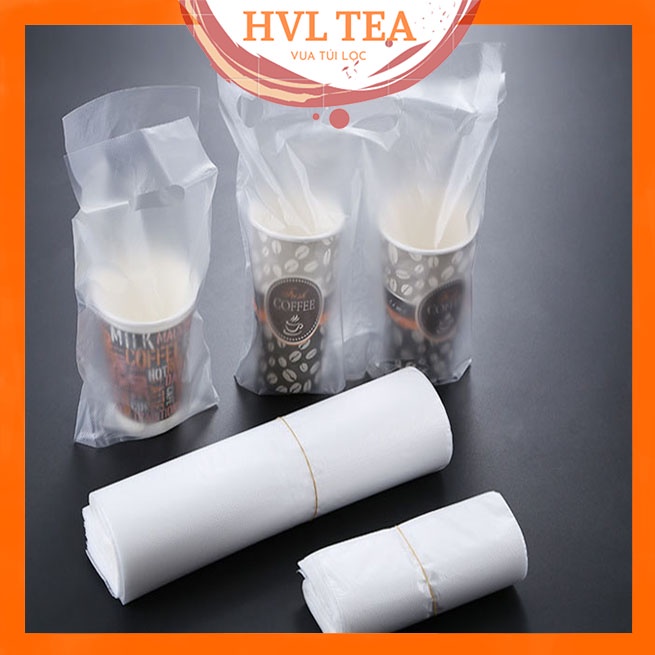 Túi đựng trà sữa, cà phê, có vách ngăn cốc đơn/cốc đôi, (100 túi/sp), HVL TEA