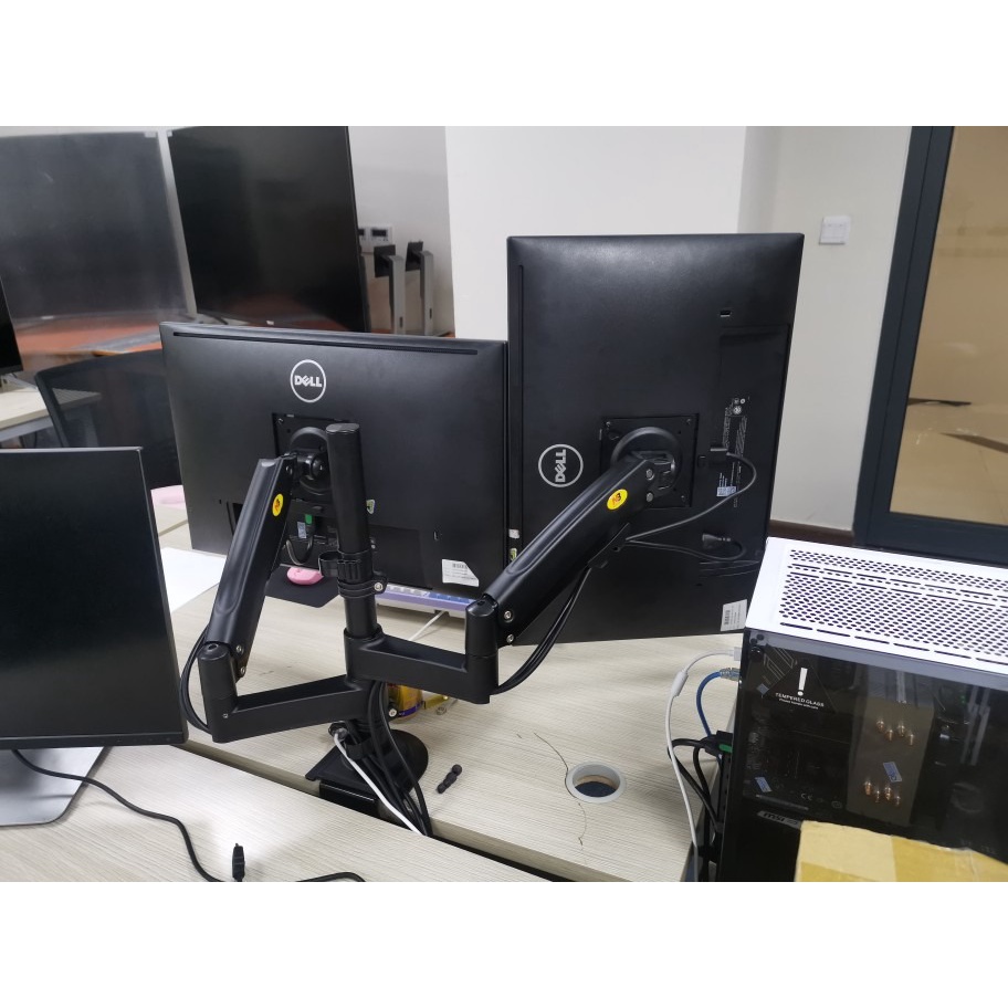 Giá Treo 2 Màn Hình NB H160 / H180 17 - 22 30 -32 Inch New 2022 Gắn Bàn Xoay 360 Độ