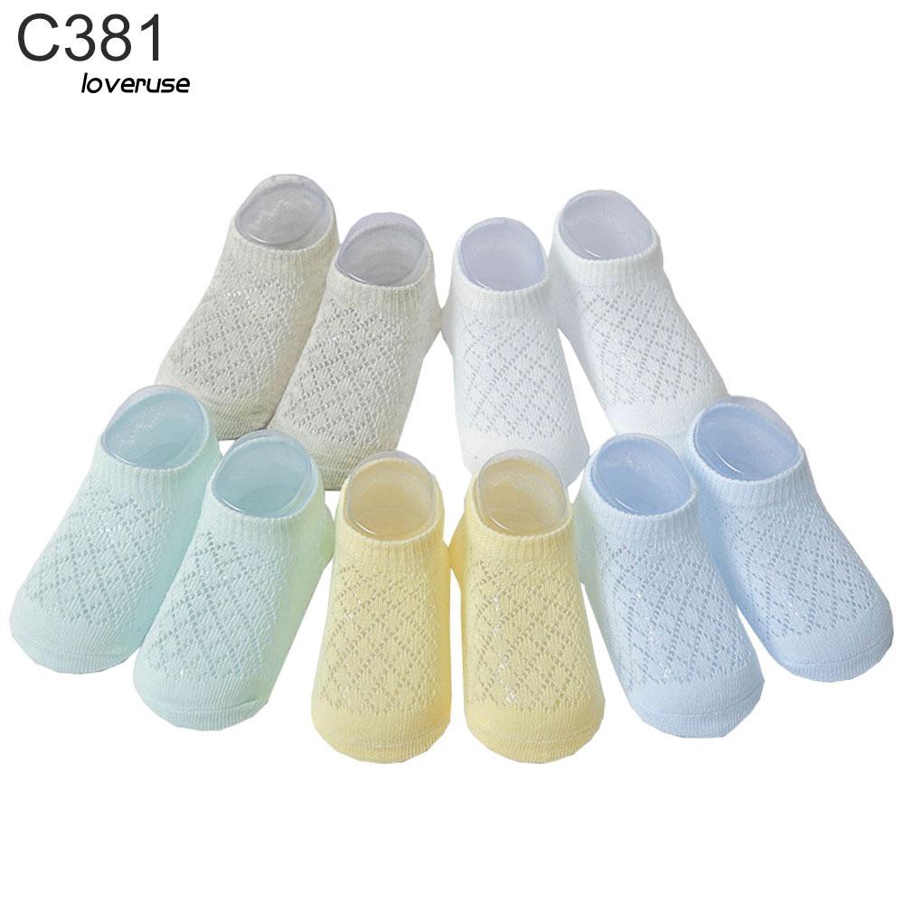 Set 5 Đôi Vớ Cotton Cổ Thấp Khoét Lỗ Thoáng Khí Thời Trang Mùa Hè Cho Bé