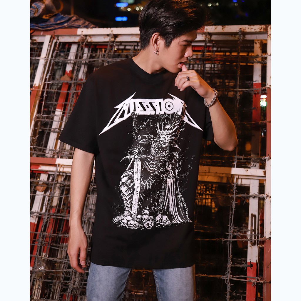 Áo Thun Mission Màu Đen Chất Liệu Cotton Thoáng Mát