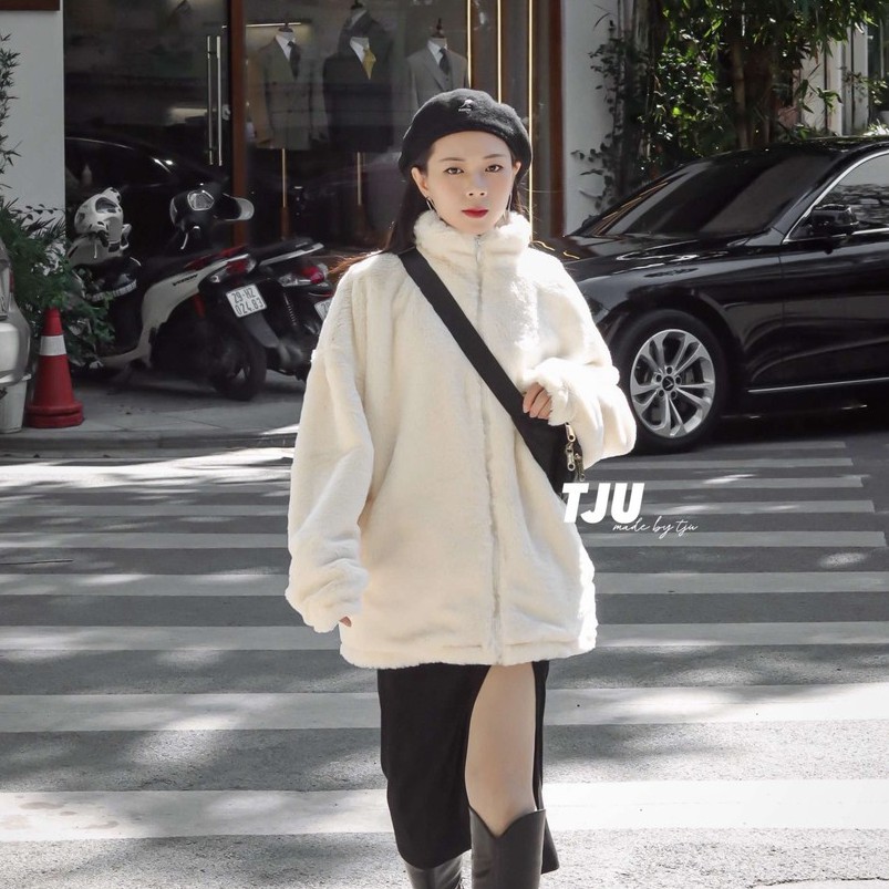 Áo khoác lông cổ cao mềm mịn mùa đông, Áo lông cừu ulzzang, Hàn Quốc, thiết kế T-Ju (áo lông sheep) | BigBuy360 - bigbuy360.vn
