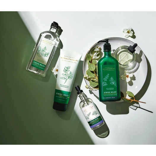 Trọn Bộ Bath And Body Works Stress Relief | Giảm Căng Thẳng, Thư Giãn Toàn Thân Từ Tinh Chất Bạch Đàn Và Bạc Hà