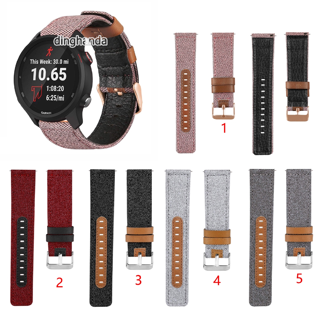 Dây Đeo Vải Da Thật Cho Đồng Hồ Thông Minh Garmin Forerunner 645 245 245m