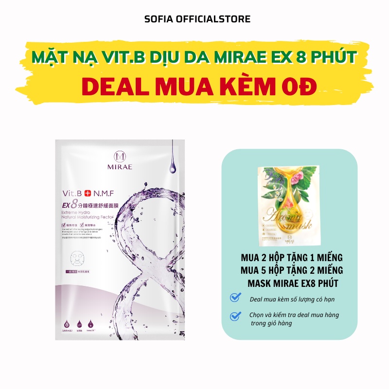 Mặt nạ 8 phút Vit.B MIRAE EX8 phục hồi da giúp giúp da căng mịn 20g/miếng