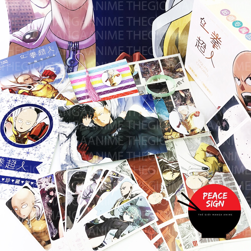 (80) Hộp quà tặng anime ONE PUNCH MAN Cú Đấm Hủy Diệt poster postcard bookmark banner One-Punch man
